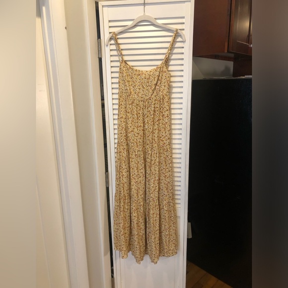 Faithful the Brand yellow Corvina in La Reverie Floral print midi dress size 4 - Picture 4 of 10